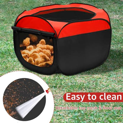 Oxford Cloth Brooder Box for Chick Starter Kit Brooder Pen/Baby Chicken Supplies, Portable Small Pet Cage Tent with Zippered Cover, Brooder Box with Ideal Size Brooding up Baby Chick, Duck and Quail