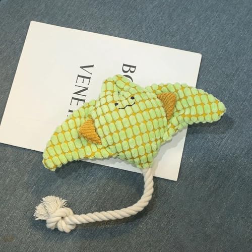 Pet Bite Resistant Teeth Grinding Pet Plush Toy Interactive Dog Toy - color: Green Devil Fish