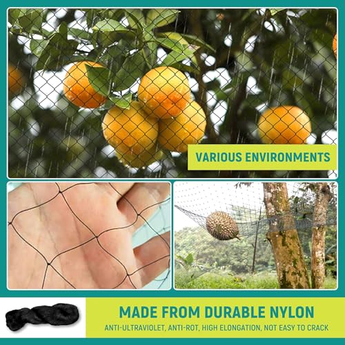 Bird Netting for Chicken Coop - 25x50ft Poultry Netting Garden Net | for Blueberry Bushes Fruit Tree Chicken Coop Roof Hawk Proof