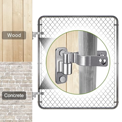 Insaga Heavy Duty 304 Stainless Steel Gate Hinges 2 Pcs, Wall Mount Hardware with 5/8" Pin, One-Piece Cast Hinge for Farm, Fence, Chain Link, Wooden & Metal Gates - color: Silver-SS-Hole-2Pcs