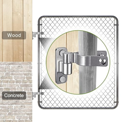 Insaga Heavy Duty 304 Stainless Steel Gate Hinges 4 Pcs, Wall Mount Hardware with 5/8" Pin, One-Piece Cast Hinge for Farm, Fence, Chain Link, Wooden & Metal Gates - color: Silver-SS-Hole-4Pcs