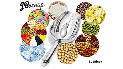 JBscoop Stainless Steel large Ice Scoop 11.3 inch, Feed Candy Popcorn Sugar Utility Scoop Easy Storage, Heavy Duty - 18 Oz - size: 18 Oz
