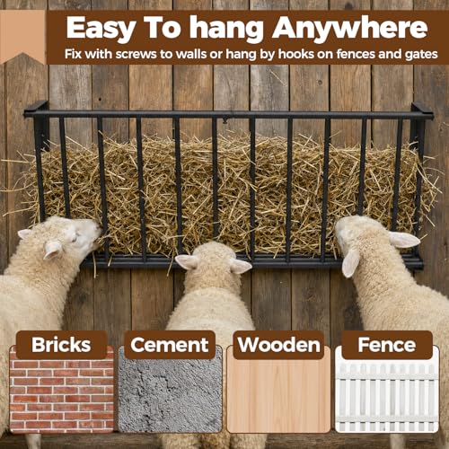 Hay Rack for Goats,40'' Hay Feeder,25 Gallon Goat Hay Rack,Large Capacity Hay Rack for Goats,Wall Blanket Holder,Hay Holder