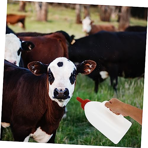TOYANDONA 2L Calf Nursing Bottle Rubber Nipple Heavy-Duty Plastic Animal Feeding Bottle for Young Livestock for Lambs and Poultry