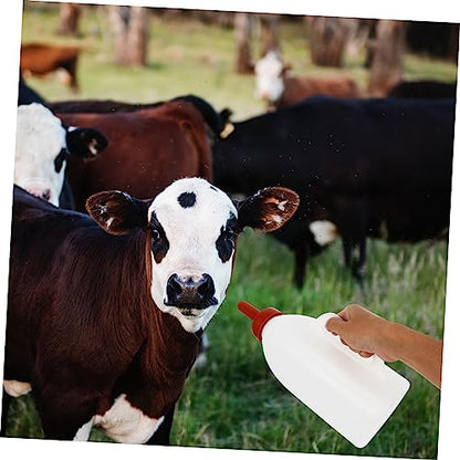 TOYANDONA 2L Calf Nursing Bottle Rubber Nipple Heavy-Duty Plastic Animal Feeding Bottle for Young Livestock for Lambs and Poultry