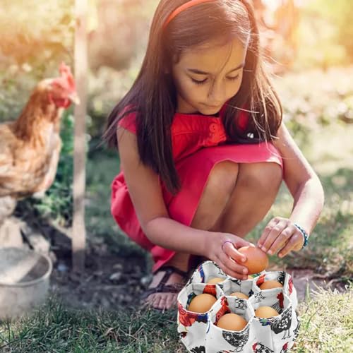 Egg Collecting Basket with 7 Pouches,Canvas Gathering Bag Egg Collecting Bags for Farmhouse Chicken Hen Duck Goose Housewife Garden Transporting Storage(SIZE:7.8x2.7 inch)