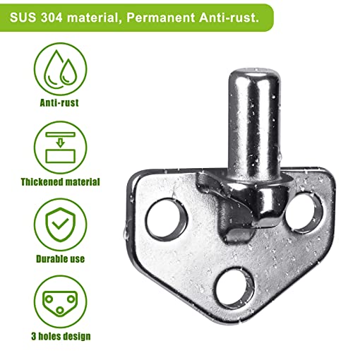 Insaga 304 Stainless Steel Gate Hinges Heavy Duty, Non-Welded Gate Hardware, 2pcs Wall Mount Gate Hinge, Chain Link Gate Hinge with 5/8'' Hinge Pin, Horizontal Design - color: Horizontal Hinge-2pcs