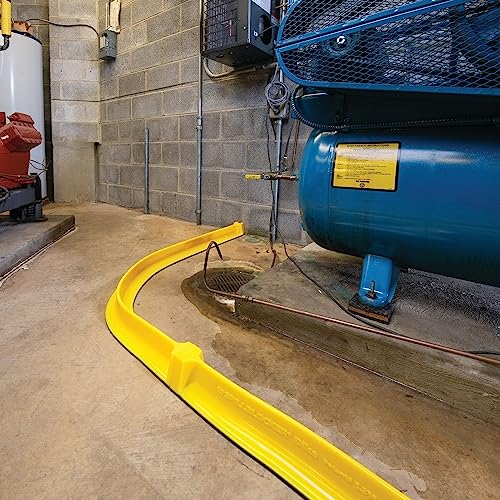 PIG Spill Barrier Dike - 5'L x 3.5"W x 3"H Sections - 2 Pack - Yellow - PLR267-YW - color: Yellow
