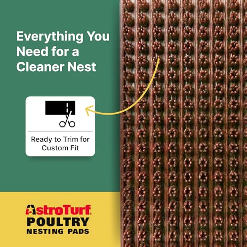 HenGear Chicken Nesting Pads, Astroturf NXT v5.2 Nesting Pads for Chicken Coop, Washable and Reusable Bedding for Clean Egg Collection, Comfortable Laying Surface for Chicken Nesting Boxes, Large - size: Large