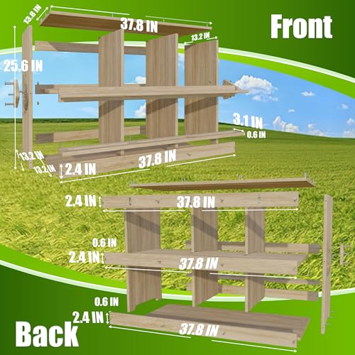 Nesting Box, 6 Compartments Wood Nest Box for Chicken with Swing Perch, Chicken Egg Laying Boxes for Hens, Ducks, Chickens