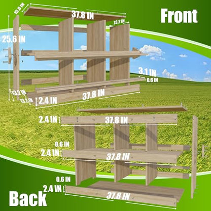 Nesting Box, 6 Compartments Wood Nest Box for Chicken with Swing Perch, Chicken Egg Laying Boxes for Hens, Ducks, Chickens