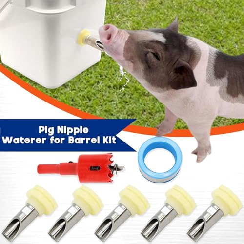 Stainless Steel Pig Water Nipple 1/2 Thread Automatic Pig Nipple Drinker Feeder Waterer for Pigs Livestock Brass 4pcs - color: Brass, size: 4pcs