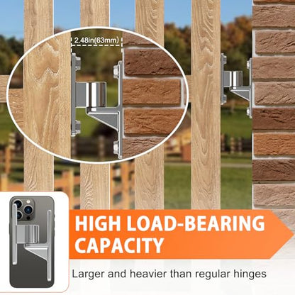 4 Pcs 304 Stainless Steel Gate Hinges Heavy Duty, 5/8'',Farm Gate Hinges up to 600lbs,Wall Mount Hinges for Farm Gates or Wooden Fences