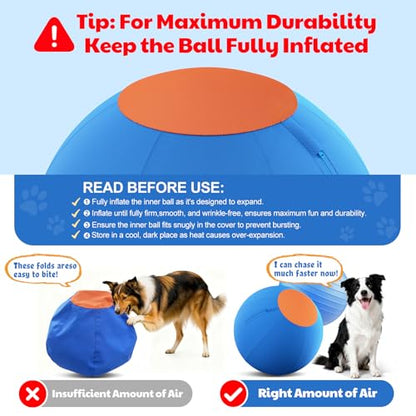Happypaw 3.0 2026 Upgrade 18'' Herding Ball for Dogs – Enhanced Chew Resistance & Heavy-Duty Material, Dog Toy Agility Equipment for Australian Shepherds,Collies, Includes 5 Repair Patches