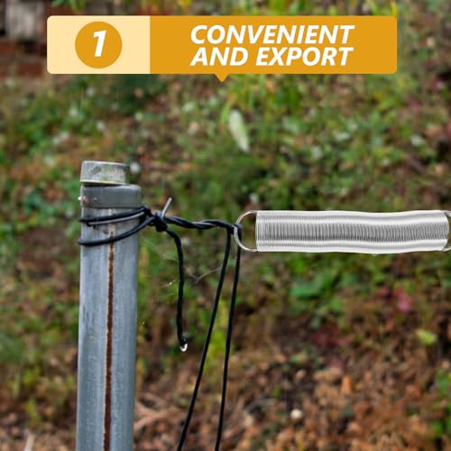 Luxshiny Electric Fence Spring Gate Replacement Stainless Steel Livestock Fence Spring for Pasture Gates Tension Hardware Suitable for Agricultural Fencing