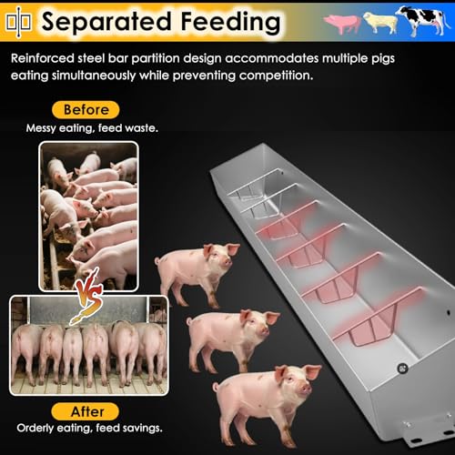 Stainless Steel Livestock Trough - Durable Farm Animal Feeder, 120cm Long, Versatile Hanging or Ground Mount for Efficient Feeding Solutions, Ideal for Cattle, Horses, and Goats - size: 120cm Long/4 Bits