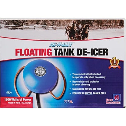 Farm Innovators Model H-4815 Economical Floating Tank De-Icer for Metal Tanks, 1,500 Watt