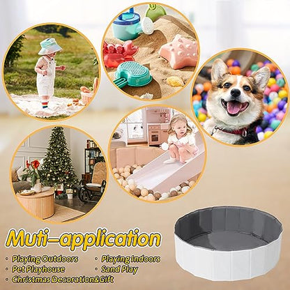 Ball Pit for Toddlers Babies Dogs Cats Iinfant Children, Foldable Ball Pits Play Tent, Crawl Playpen Ball Pool with Storage Bag, Surprise for Boys Girls Festival (Balls Not Included), White - color: White