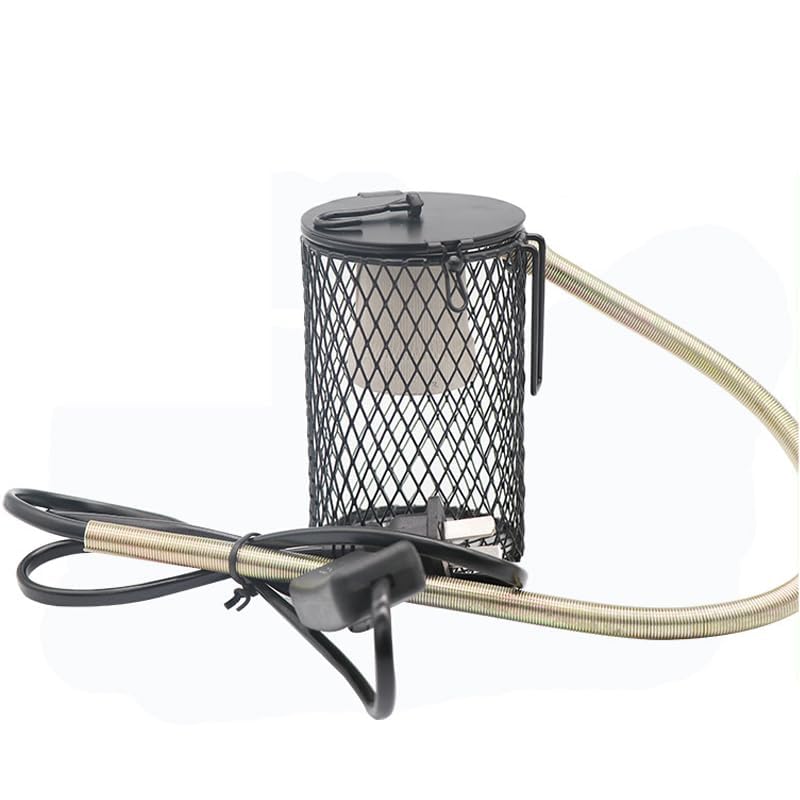 Bird Heat Lamp, Protective Reptile Heater Guard- Mesh Cage Lampshade Cover for Various Pets Including Reptiles