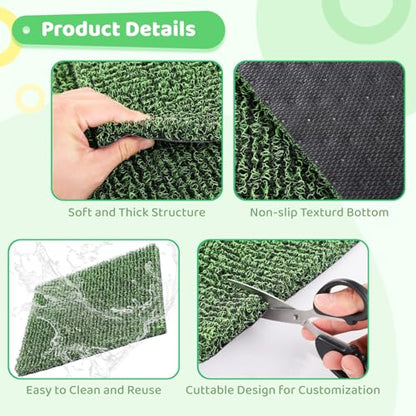 8 Pcs Chicken Nesting Pads, Washable Nesting Box Liners for Chicken Coop, Reusable Plastic Nest Box Pads with 4 Pcs Fake Wooden Eggs, Chicken Laying Mats, 12×12×0.8 inch - color: Green x 8