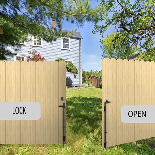 Sdstone 12 Inch Heavy Duty Cane Bolt Gate Drop Rod,Gate Ground Latch Hardware for Wooden Fences,Metal Gates Doors Stopper for Gate Ground (Black Finish,1 Pack) - size: 12 Inch