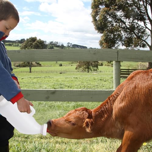 Calf Bottle 2.6 Quart Horizontal Calf Milk Feeding Bottle with Hand Grip Handle for Calves and Livestock Care