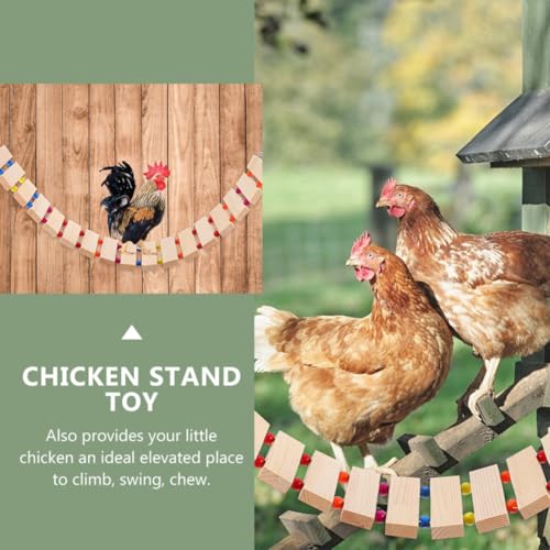 Wooden Bird Ladder for Chickens and Roosters, Natural Wood Chicken Perch with Chewing and Exercise Features, Poultry Coop Accessory for Hens and Birds