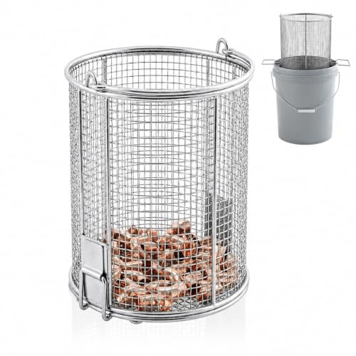 1 Pcs 1/4″ Mesh 5 Gallon Dip and Drain Stainless Steel Part Cleaning Strainer Basket for Buckets, Swing Handle, for Mechanics Auto Parts Washing Garage Shop Home Workshop, Bucket Not Included - size: 5 Gallon,1/4″