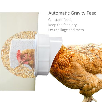 DIY Chicken Feeder Ports Rain Proof Gravity Feed Kits for Buckets, Bins, Troughs and More, 8 Ports - size: 8 port with holesaw