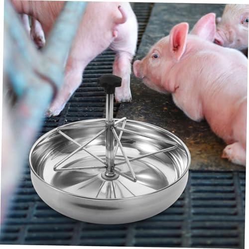 MERRYHAPY Stainless Steel Pig Feeder Large Capacity Goat Feeder Livestock Water Troughs