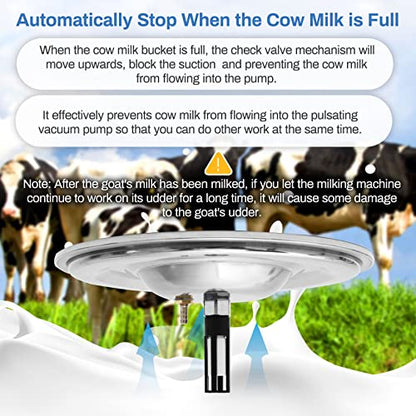 5L Cow Milking Machine, Rechargeable Battery Adjustable Pulse Vacuum Electric Cow Milking Machine,Portable Milking Machine,Individual Pulsation Adjustment, Udder Protection - size: 5L Cow