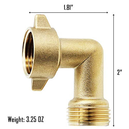 Twinkle Star 90 Degree Garden Hose Elbow, 2 Pack | 3/4" RV 90 Degree Water Hose Elbow with 2 O-rings - color: 90° Hose Elbow