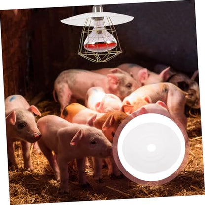 Mikikit Poultry Heat Lamp Guard Metal Reptile Lampshade for Chickens Pigs and Sheep Easy to Install Sturdy Heat Distribution Multi Environment Use Farm Accessory