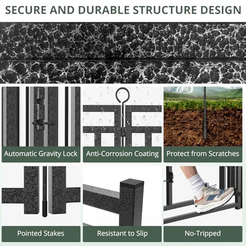 Dog Fence Outdoor Indoor, 40" Inch Height 32 Panels Dog Playpen for Large/Medium/Small Dogs Metal Dog Pen for Yard Camping and RV | Black-Silver,Patented - size: 40" height, style: 32 Panels