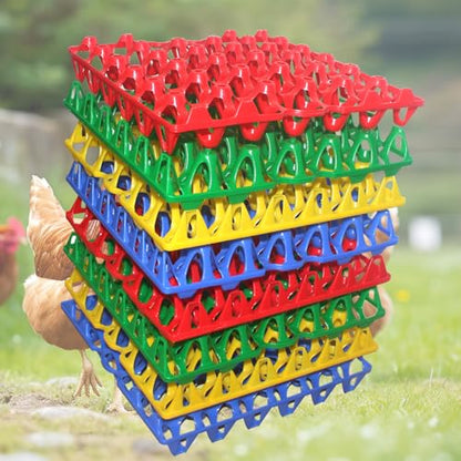 8 Packs Large Plastic Egg Tray 30-Grid Egg Crates Stackable Egg Cartons Reusable Egg Holder Big Egg Container for Home Chicken Farmers