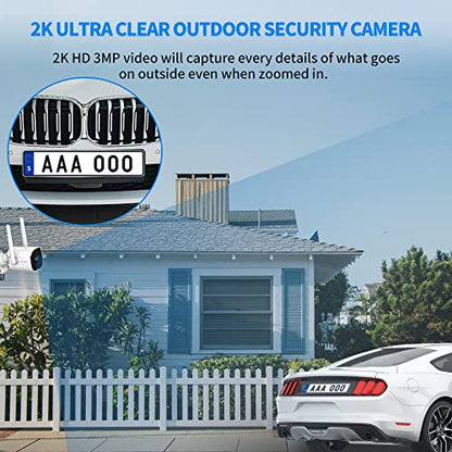 Septekon 2K Security Camera Outdoor 2 Pack, 2.4G WiFi Home Security Cameras with Smart Siren, Night Vision, Motion Detection, 2-Way Talk, Compatible with Alexa - P30 - size: 2 Pack