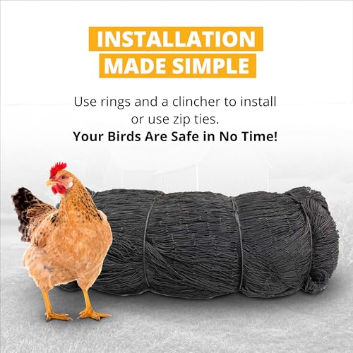 Stromberg’s 2” Mesh Heavy Duty Knotted Aviary Netting, UV Resistant Polyethylene Fiber for Game Birds, Pheasants & Poultry, 85 Lbs Break Strength Durable Against Weather and Predators, Size 25' x 50' - style: 2" Netting - 25' x 50'