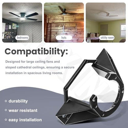 Ceiling Fan Mounting Bracket Mounting Kits Fan Components for Cathedral Canopy Living Room, 77059 Ceiling Fan Parts Black (Without Wire)