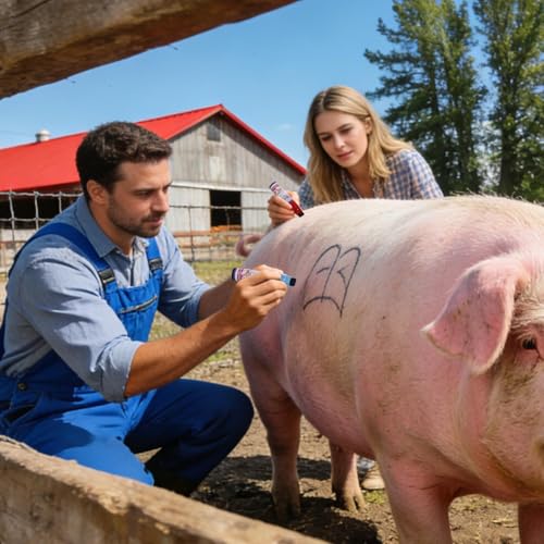 Livestock Marking Pen | 3 Pieces Livestock Identification Markers | Agricultural Sheep Marker | for Cattle Cow Sheep Lamb Calf Goat Farm Agriculture