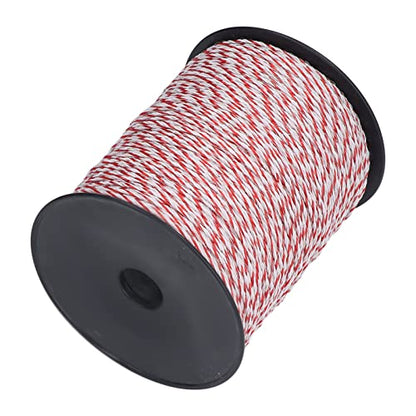 500M Electric Fence Poly Wire, High Conductivity Stainless Steel Strands, Electric Fence Accessories for Farm Ranch Horses Cattle Sheep Dogs