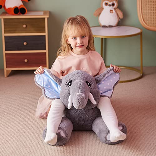 IKASA Giant Elephant Stuffed Animal Plush Toy,29" Large Big Jumbo Soft Toys, Huge Size Cute Plushy Fluffy Fat Plushie,Gifts for Kids Girls - style: Elephant