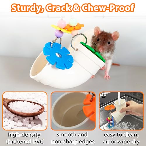 Rat Enrichment Foraging Toys, Interactive Puzzle Slow Feeder Treat Dispenser, Hanging Cage Accessories, Easy-Clean Rodent Toys for Rat Mice, Bird Foraging Toy for Parakeet Conure (1Pcs)