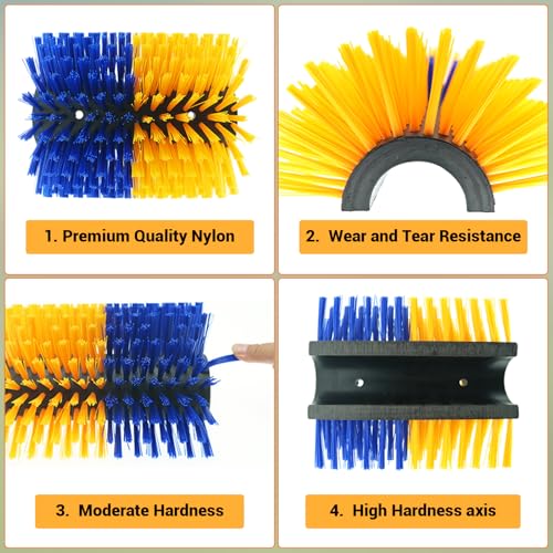 GarveeHome Livestock Scratch Brushes, Short Single Cow Brush Cow Scratcher Full Massage Brush for Grooming Relieve Itch for Cow Goat Cattle Pig Sheep - color: Blue and yellow