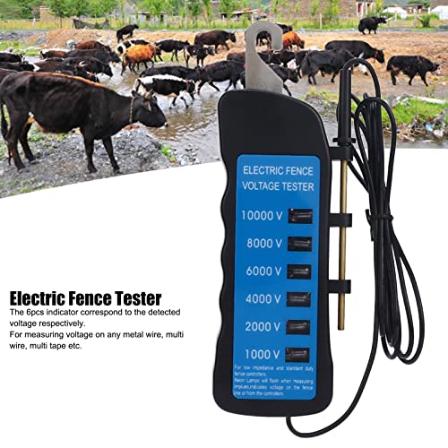Electric Fence Voltage Meter Tester, Digital Farm Equipment for Testing Fences, Range 1000V-10000V