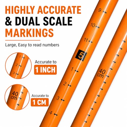 Height Stick for Trucks 20FT, Load Height Measuring Stick with Adjustable Pole, Extended Crossbar, Non-Conductive Fiberglass Height Stick with Carrying Bag,Accurately for Trucks, Car Haulers - size: 20FT
