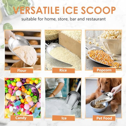 TeamFar Ice Scoop 24 oz, Stainless Steel Big Large Scoop, for Sweet Food Popcorn Flour, Healthy & Heavy Duty - Dishwasher Safe - size: 24 oz