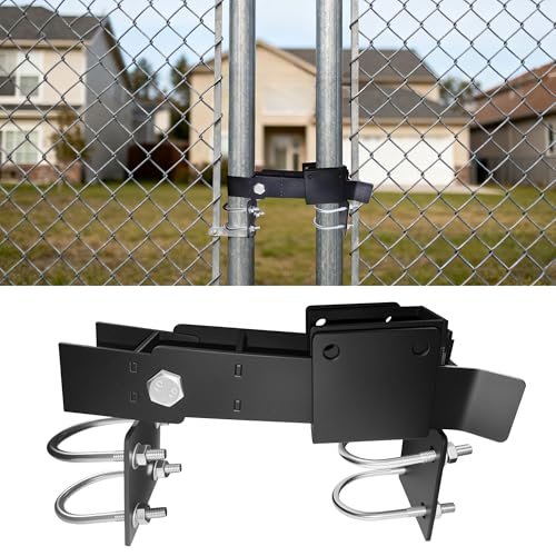 Chain Link Double Gate Latch for 1-3/8 Inch Gate Frames - Strong Arm Design with Padlock Holes,Chain Link Fence Gate Latch for Ranch Fences & Yard Gates