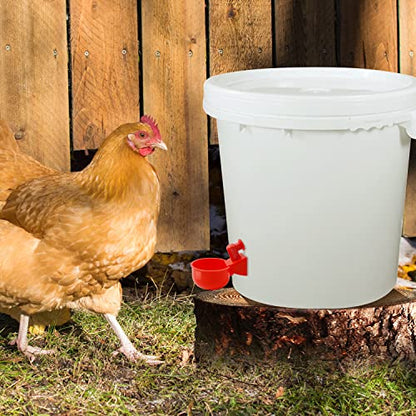 Chicken Water Cups, Chicken Waterer 24 Pack, DIY Chicken Water Feeder for Poultry Gravity Filling Automatic Chicken Waterer Poultry Waterer with Hole Saw for Buckets Boxes Troughs