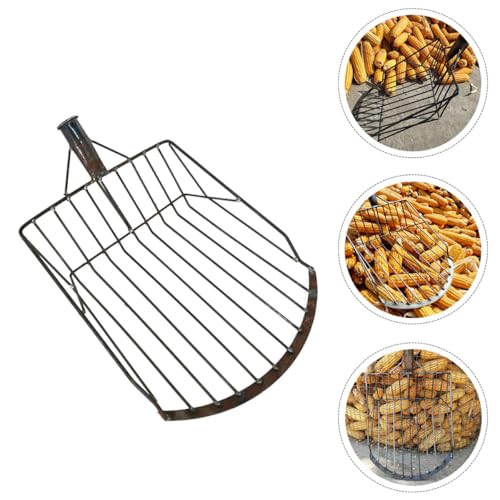 VOSAREA Heavy-Duty Iron Farm Shovel and Maize Shovel for Collecting Corn, Large All-Steel Corn Scoop Spade, Sturdy Hand Tool for Agricultural and Garden Use