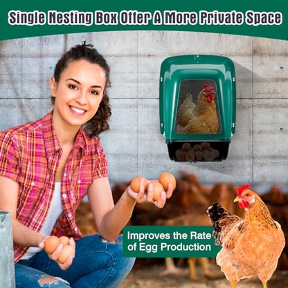 Nesting Boxes, 6 Packs Chicken Nesting Boxes with Nesting Pads, Roll Out Nesting Boxes for Chickens, Chicken Laying Boxes Chicken Coop Accessories